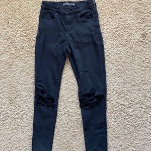 High Rise Distressed Black Express Jeans 2S
